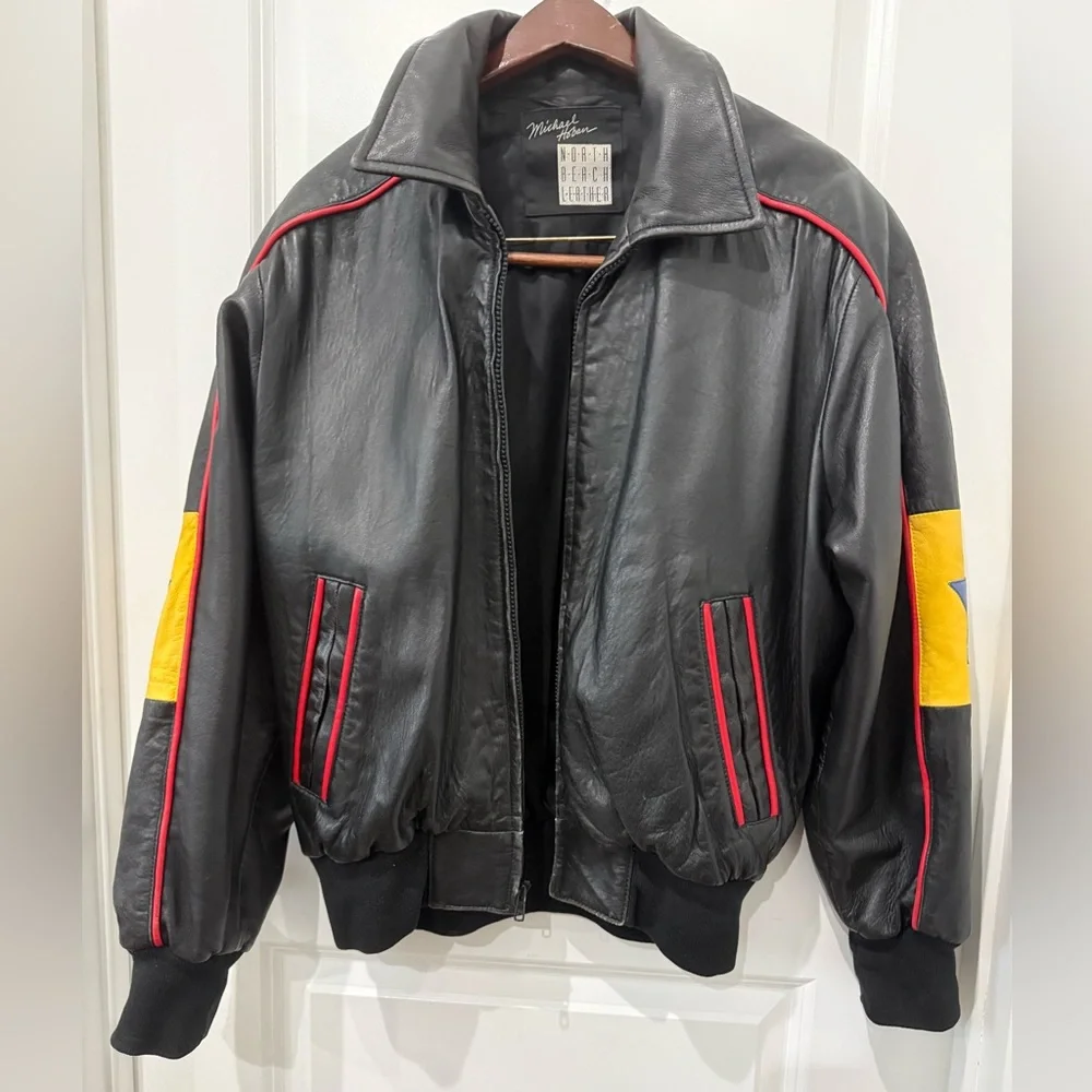Vintage John Lennon Custom Black Leather Jacket - Picture 2 of 8